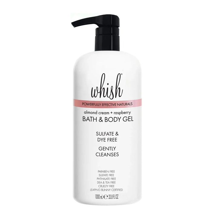 whishbeauty Body Care > Bath & Shower > Bath and Body Gel Almond Cream + Raspberry Bath & Body Gel - JUMBO SIZE LIMITED EDITION!