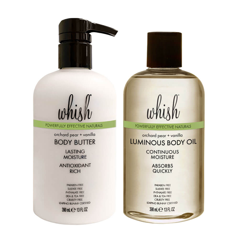 whishbeauty Body Care > Body Moisturizers Orchard Pear + Vanilla Body Oil + Body Butter Duo