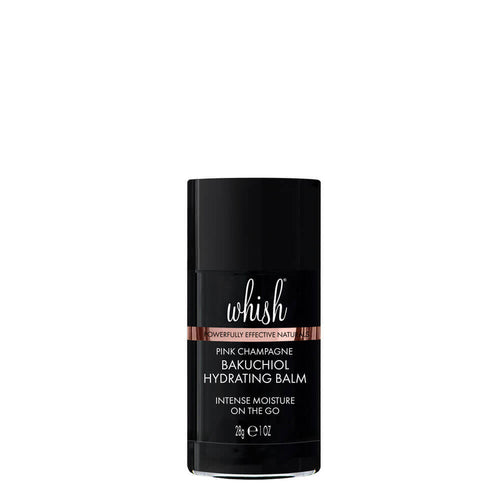  Whish Bakuchiol Hydrating Balm stick in black packaging, a portable intense moisture treatment for face and body.