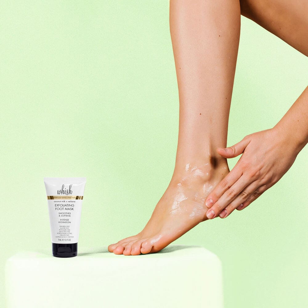 whish beauty Body Care > Exfoliators > Foot Mask Coconut Milk + Verbena Exfoliating Foot Mask